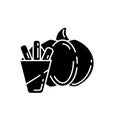 Pumpkin fries black glyph icon