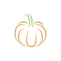 Pumpkin fruit logo vector outline stroke