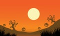 Pumpkin and full moon Halloween bakcgrounds Royalty Free Stock Photo