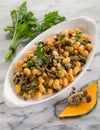 Pumpkin gnocchi with mushroom