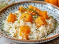 Pumpkin and Gorgonzola risotto Royalty Free Stock Photo