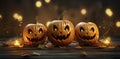 A pumpkin Halloween carved jack o lantern cartoon. Royalty Free Stock Photo