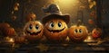 A pumpkin Halloween carved jack o lantern cartoon. Royalty Free Stock Photo