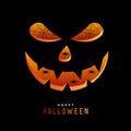 Pumpkin halloween concept. Pumpkin emoticon smile. Halloween pumpkin head jack lantern. Scary and funny glowing face. Halloween Royalty Free Stock Photo