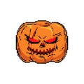 Pumpkin Halloween Pixel art. Horror symbol 8 bit