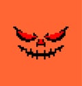 Pumpkin Halloween Pixel art. Horror symbol 8 bit