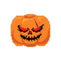 Pumpkin Halloween Pixel art. Horror symbol 8 bit