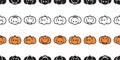 pumpkin halloween seamless pattern vector doodle cartoon character Royalty Free Stock Photo