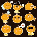 Pumpkin Halloween stickers Royalty Free Stock Photo