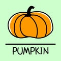 Pumpkin hand-drawn style. Royalty Free Stock Photo