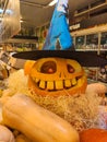 pumpkin head halloween concept in store