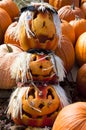 Pumpkin Head Totem Pole Royalty Free Stock Photo