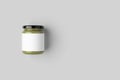 Pumpkin, hemp seed butter jar mockup with blank label