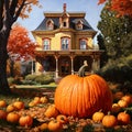 pumpkin house generated by AI tool