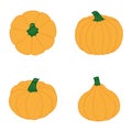 Pumpkin icon collection. Isolated on white background. Flat style. Vector illustration. Great for use as an additional Royalty Free Stock Photo