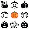 Pumpkin halloween vector icon illustration Royalty Free Stock Photo