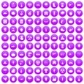 100 pumpkin icons set purple