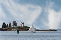 Pumpkin Island Lighthouse and Sailboat