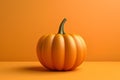 Pumpkin isolated on orange background. 3d render illustration.