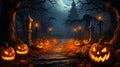 Pumpkin jack creepy in halloween day concept on black background