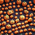 Pumpkin Jack-O-Lantern background 3d blender render, modular constructivism