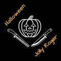 Pumpkin jolly roger flag