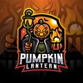 Pumpkin lantern esport mascot logo Royalty Free Stock Photo