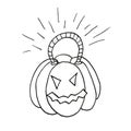 Pumpkin lantern.Vector illustration for the cheerful holiday Halloween.Decorative element for party.