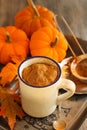 Pumpkin latte mug cake made in microwave