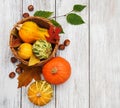 Pumpkin and leaves