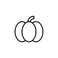Pumpkin Line Icon In A Simple Style. A set of vector icons in a simple style, isolated on a white background. 64x64