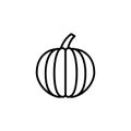 A Pumpkin Line Icon In A Simple Style. A set of vector icons in a simple style, isolated on a white background. 64x64