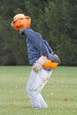 Pumpkin Man Bares His Behind Royalty Free Stock Photo