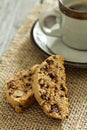 Pumpkin, nuts and chocolate biscotti Royalty Free Stock Photo