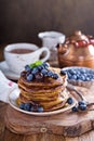 Pumpkin pancakes with blueberries