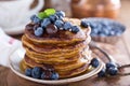 Pumpkin pancakes with blueberries