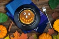 Pumpkin pancakes for kids Royalty Free Stock Photo