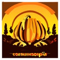 Pumpkin on a pumpkin patch. Vector illustration of a pumpkin on a pumpkin patch. generative AI