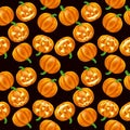 Pumpkin Pattern Halloween Seamless Background