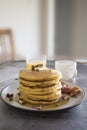 Pumpkin Pecan Pancakes with Bacon