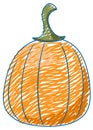 Pumpkin pencil colour sketch simple style