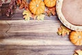 Pumpkin Pie and Autumn Leaves Royalty Free Stock Photo