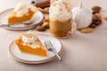 Pumpkin pie with cheesecake swirl, dessert variation for Thanksgiving