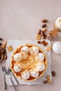 Pumpkin pie with cheesecake swirl for Thanksgiving