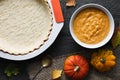 Pumpkin pie cooking process