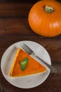 Pumpkin pie dark table Royalty Free Stock Photo