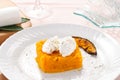 Pumpkin pie with fresh cheese Royalty Free Stock Photo