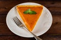 Pumpkin pie with mint Royalty Free Stock Photo