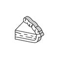 pumpkin pie slice food snack isometric icon vector illustration Royalty Free Stock Photo