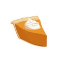 Pumpkin pie slice. Royalty Free Stock Photo